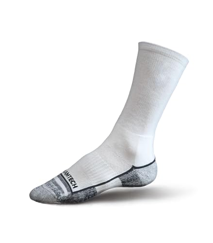 BAMTECH Performance Crew Socks, Moisture-Wicking, Odor Resistant, Men’s Athletic Socks with Cushion, Arch Supp by Bamtech - American Made