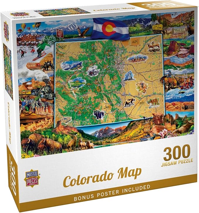 MasterPieces 300 Piece Jigsaw Puzzle - Colorado Map by MasterPieces - American Made