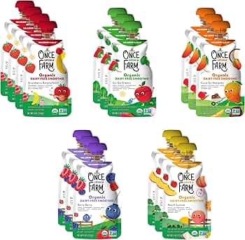 Once Upon a Farm Dairy-Free Smoothie Variety Pack (16ct) by Once Upon a Farm - American Made