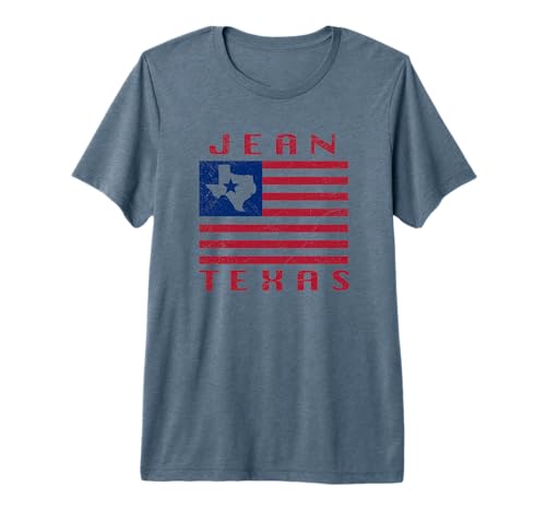 Jean Texas Lone Star Flag Western Style Premium Tri-Blend T-Shirt by Texas Jeans - American Made