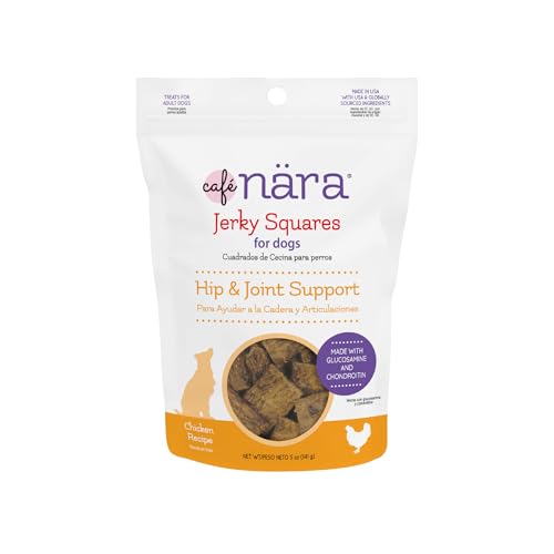 Café Nara Jerky Squares for Dogs, Hip & Joint Support, 5 oz by Cafe Nara - American Made