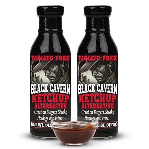 Black Cavern – The Ketchup Alternative, Tomato-Free Sauce, No HFCS, 14.5 oz (2-Pack) by Black Cavern - American Made