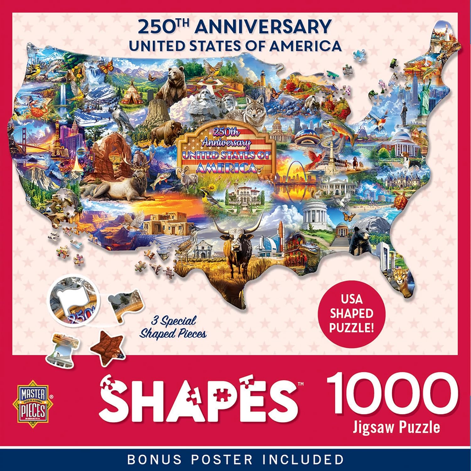 MasterPieces 1000 Piece Jigsaw Puzzle - 250th Anniversary USA by MasterPieces - American Made