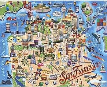 Boardwalk Puzzles San Francisco Bay 1000 Piece Jigsaw Puzzle Made in USA by Boardwalk Puzzles - American Made