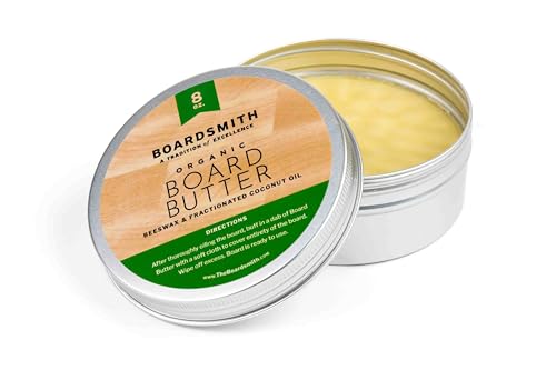 The Boardsmith Organic Beeswax Board Butter - Organic Fractionated Coconut Oil and Food Grade Beeswax Wood Con by The Boardsmith - American Made