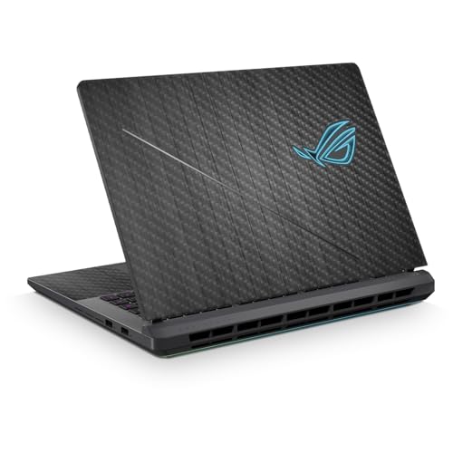 Carbon Fiber Laptop Skin Compatible with Asus ROG Strix G16 (2025) - Black Wood - Premium 3M Vinyl Protective by Vision Signs & Graphics - American Made