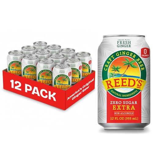 Reed's Zero Sugar Ginger Beer â€” 12 oz Cans 12-Pack by Reed's Inc. - American Made