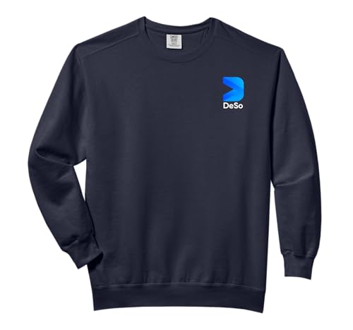Decentralized Social DESO Crypto Pocket Logo Comfort Colors Adult Sweatshirt by Deso - American Made